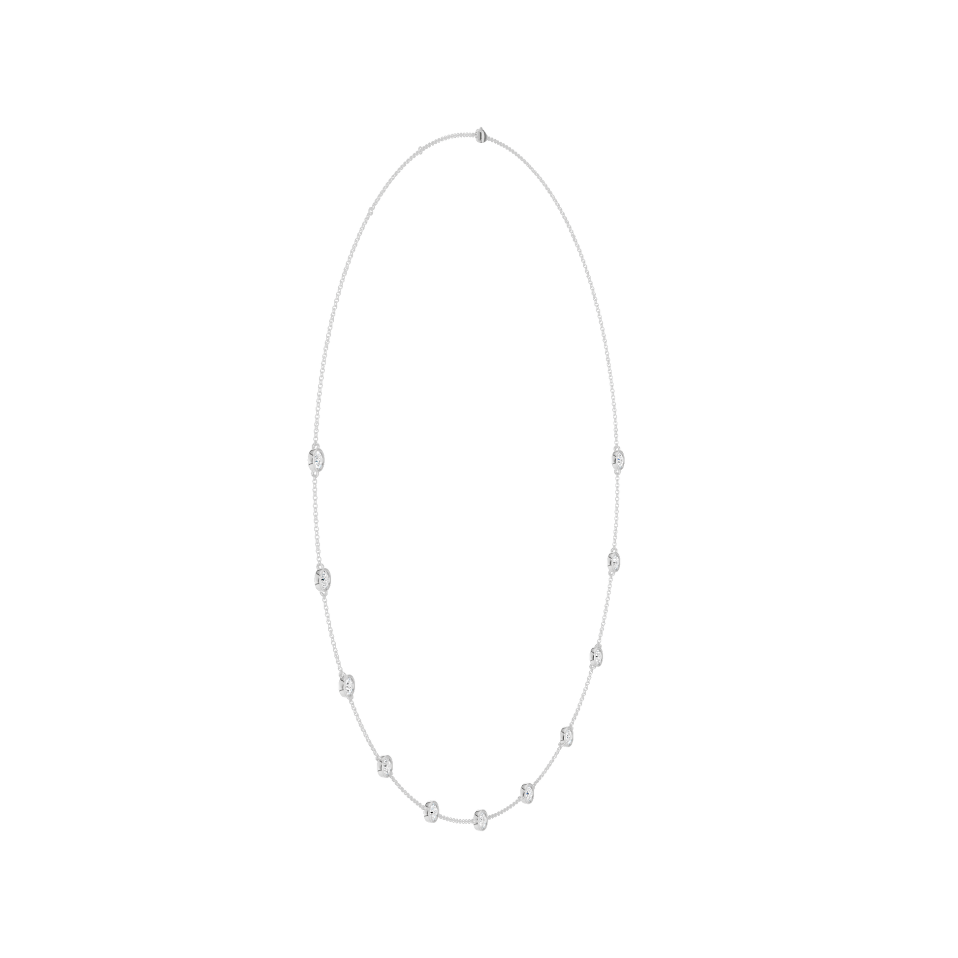 Station Bezel-Set Necklace(Round)