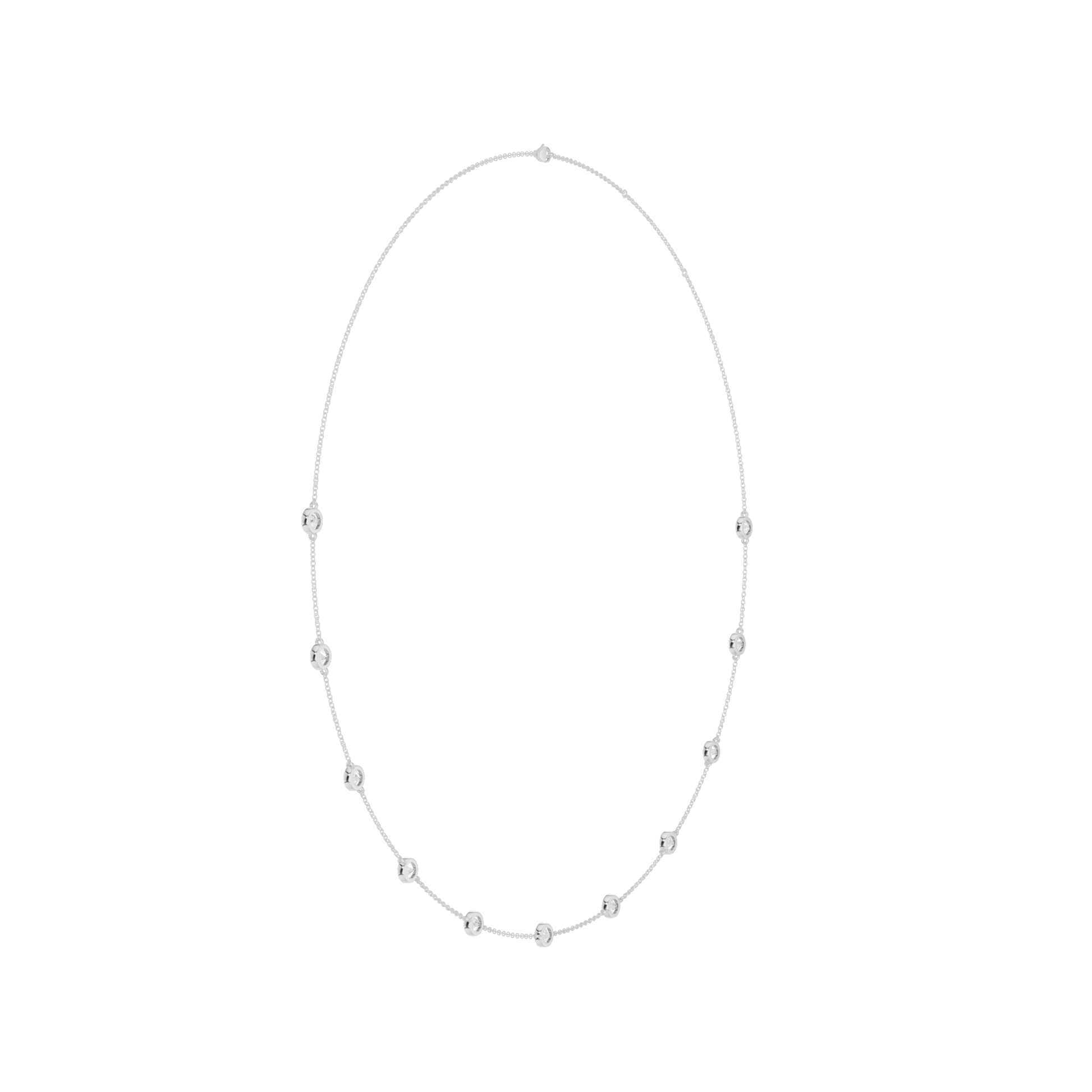 Station Bezel-Set Necklace(Round)