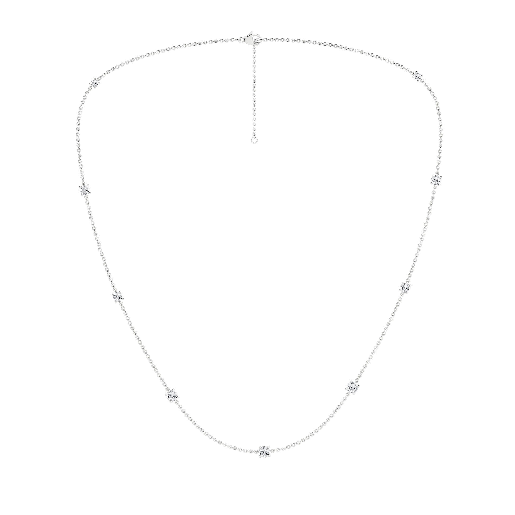 Diamond Station Necklace (Round)