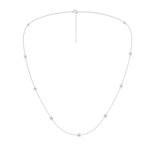 Diamond Station Necklace (Round)