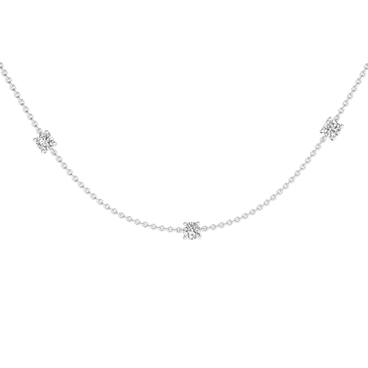 Diamond Station Necklace (Round)