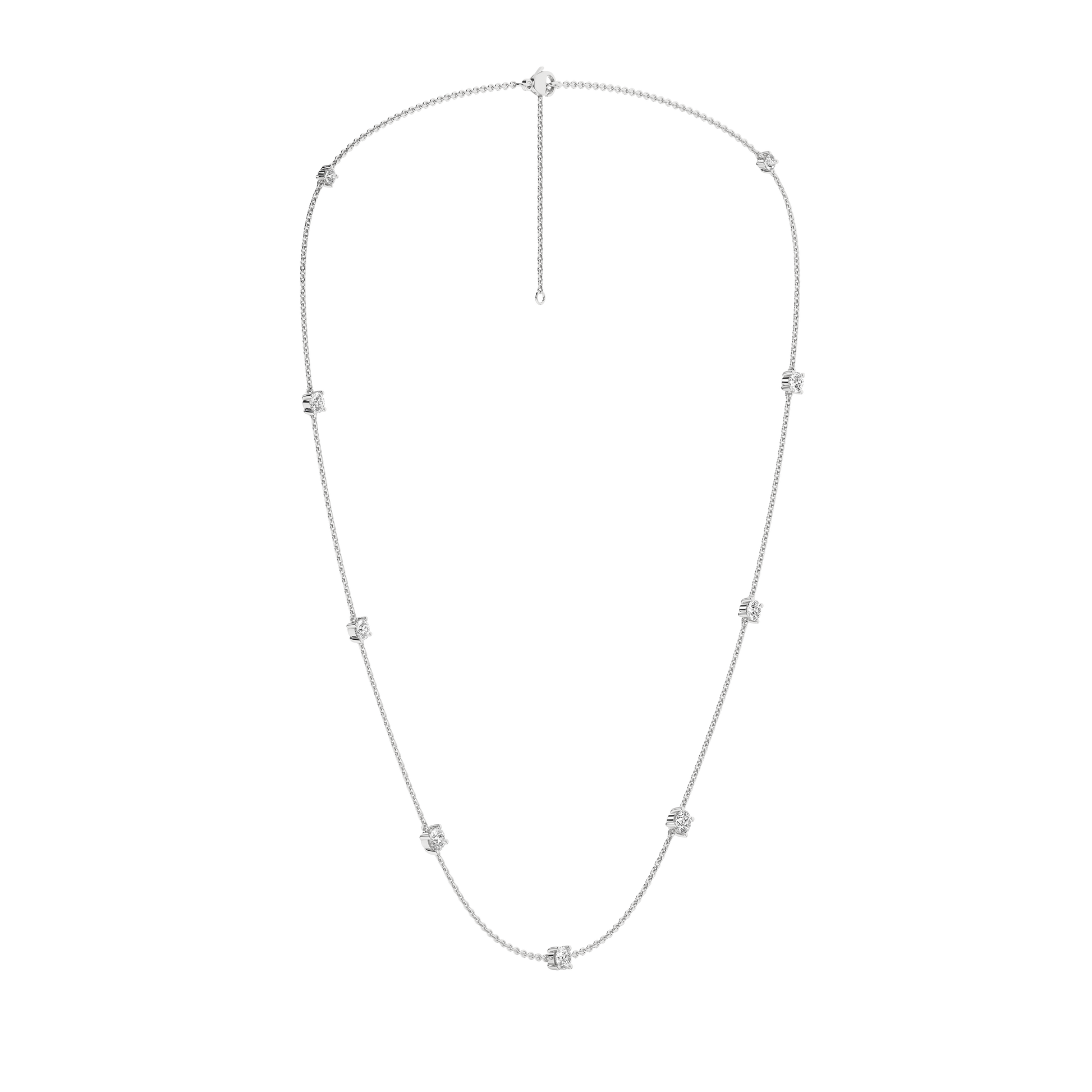 Diamond Station Necklace (Round)