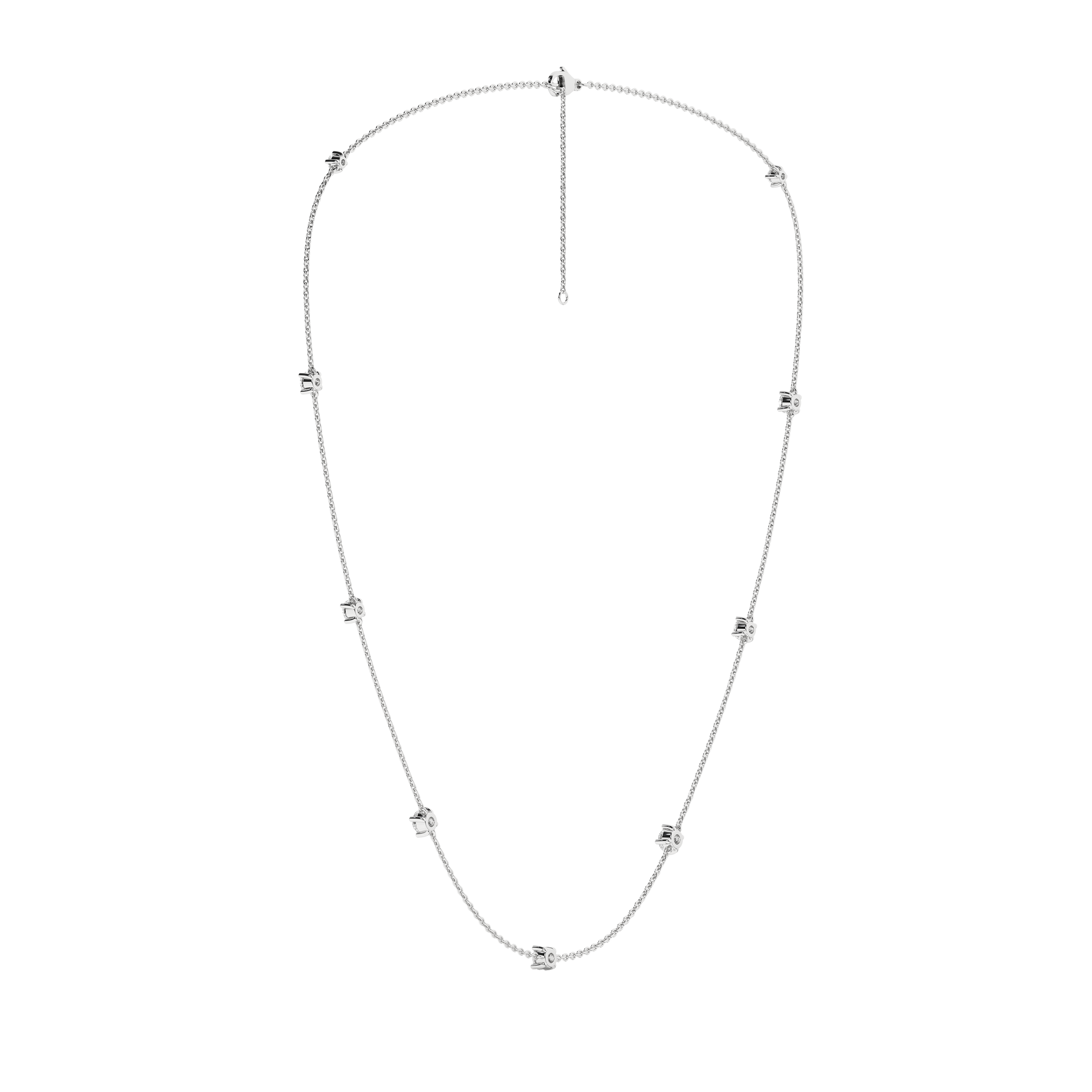 Diamond Station Necklace (Round)