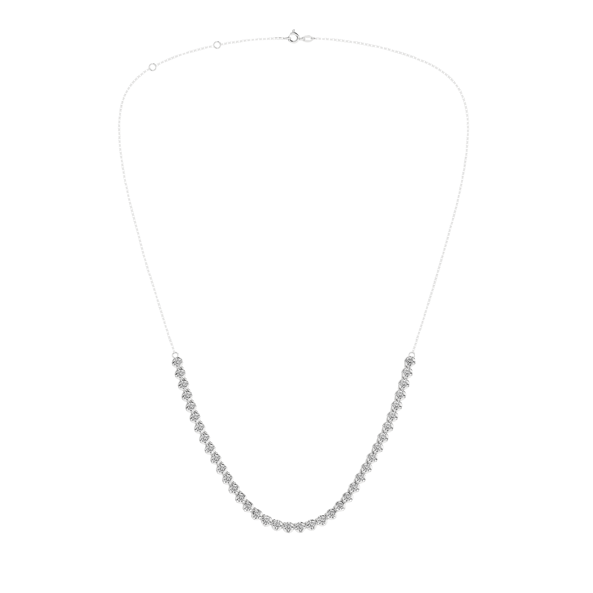 Semi-Eternity Tennis Necklace (Round)