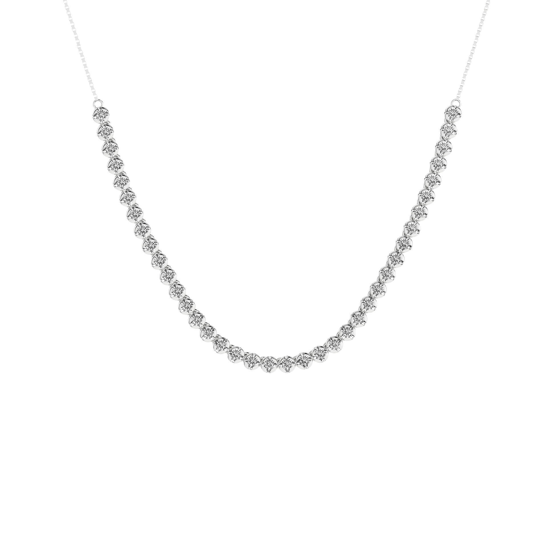 Semi-Eternity Tennis Necklace (Round)