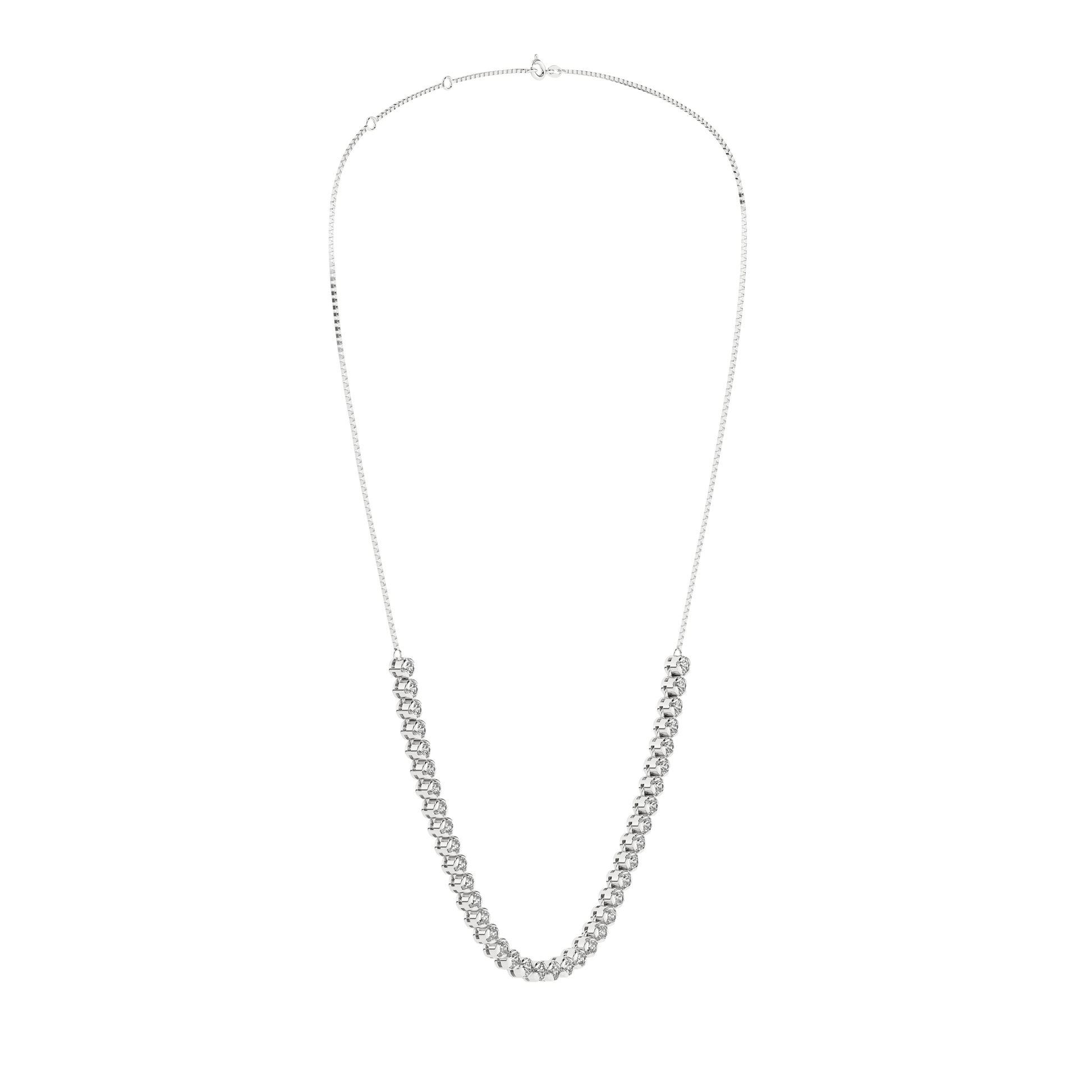 Semi-Eternity Tennis Necklace (Round)