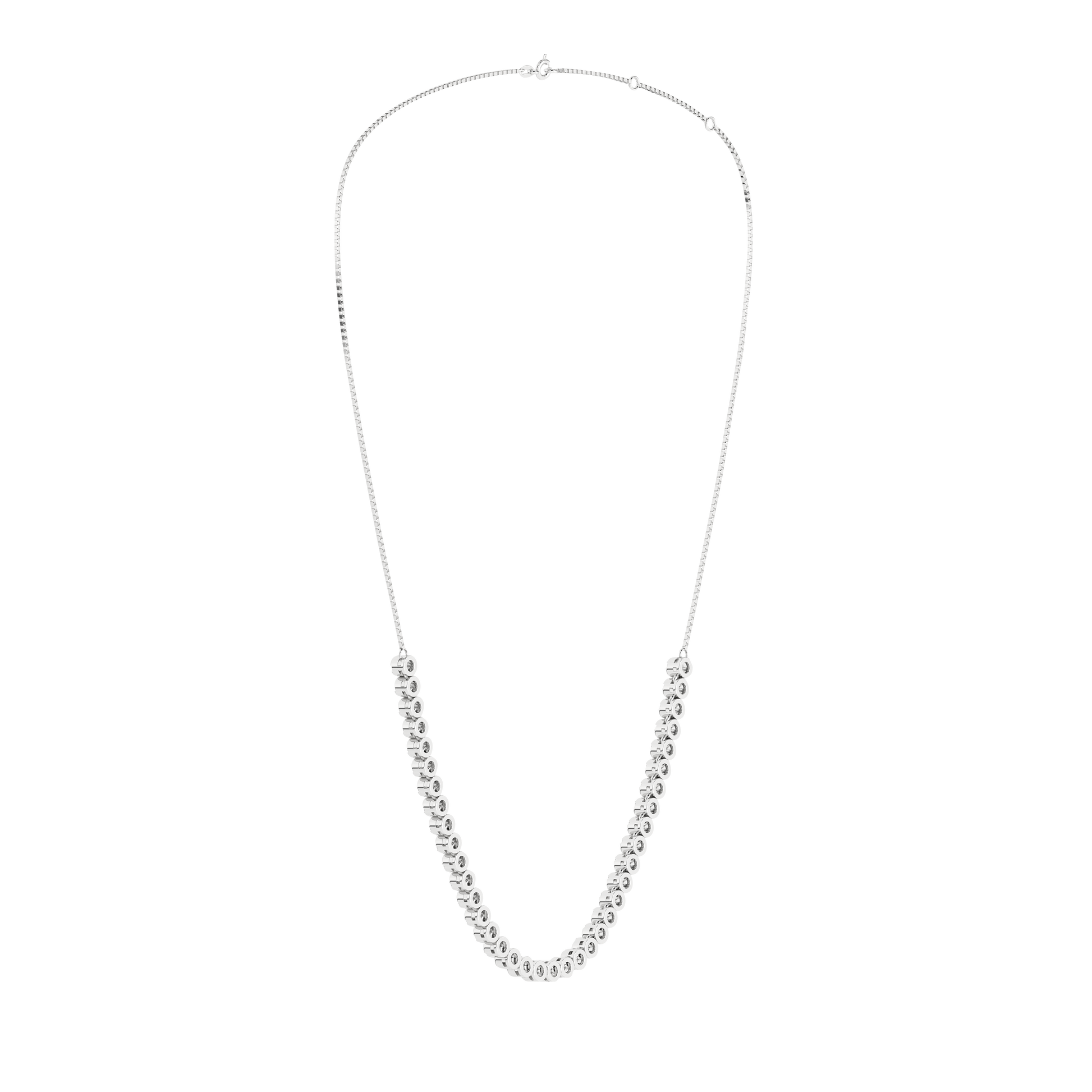 Semi-Eternity Tennis Necklace (Round)