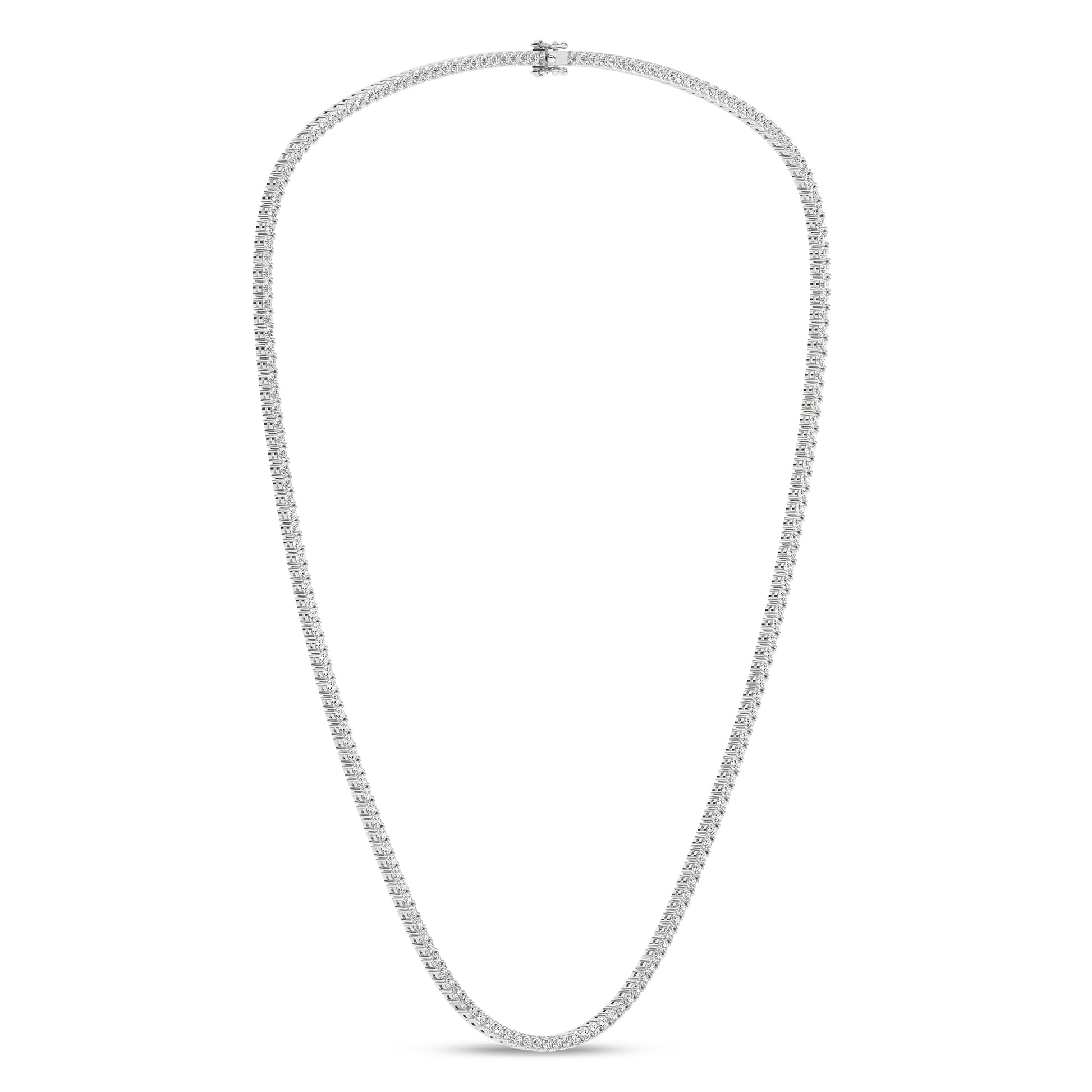 4-Prong Graduated Riviera Necklace (Round)
