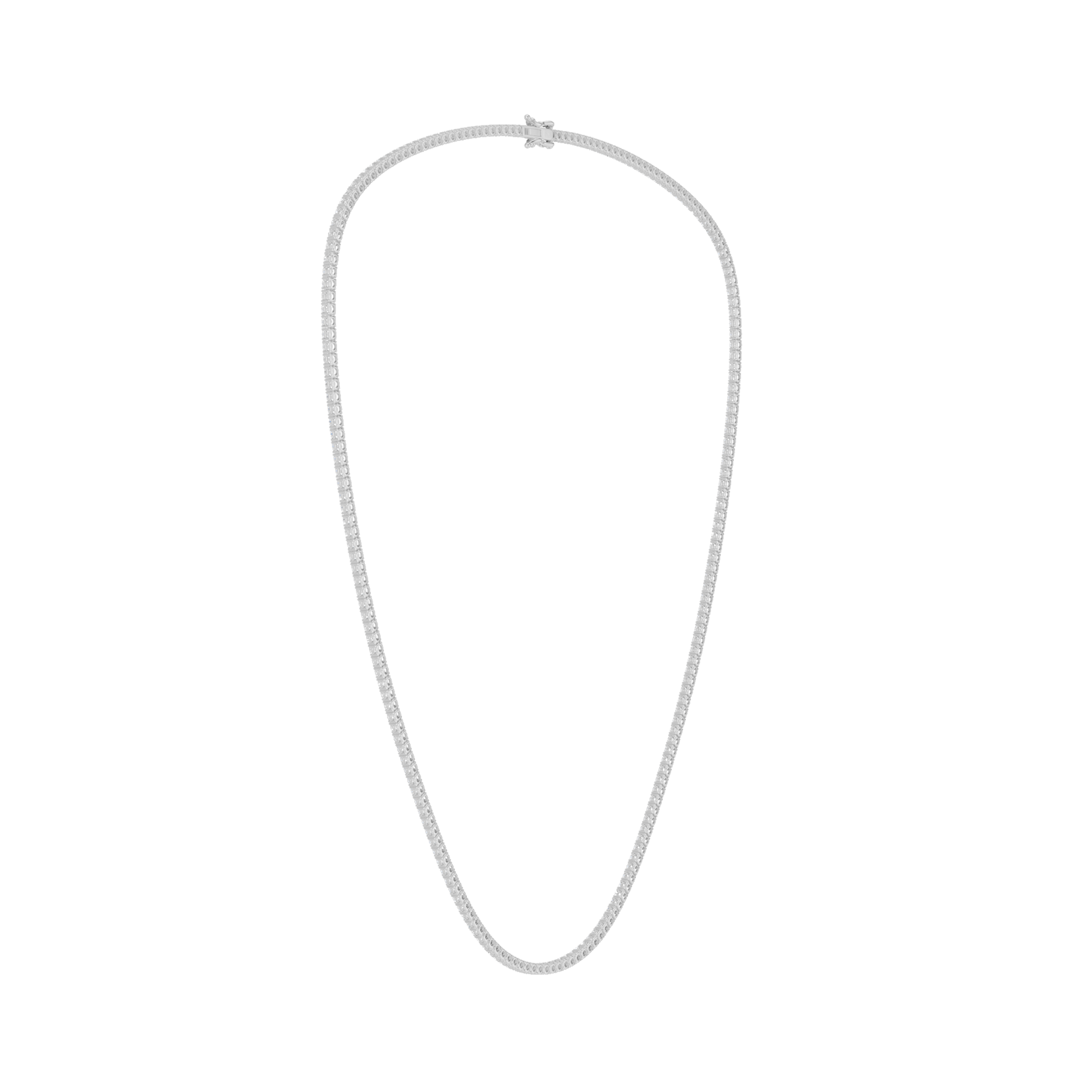 4-Prong Straight-Line 18In Tennis Necklace