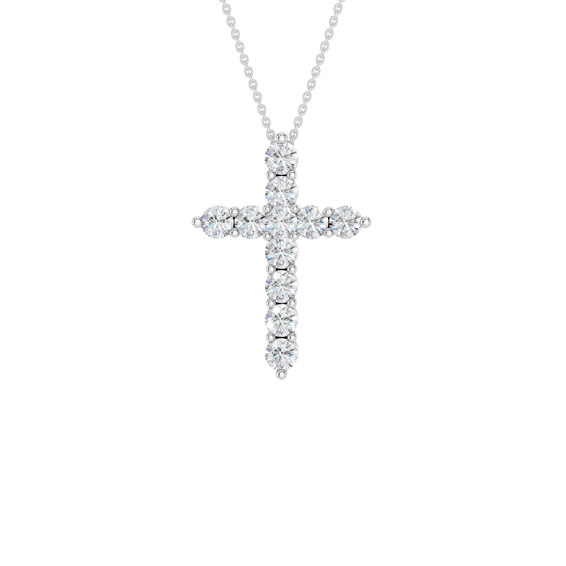 11-Stone Cross Pendant