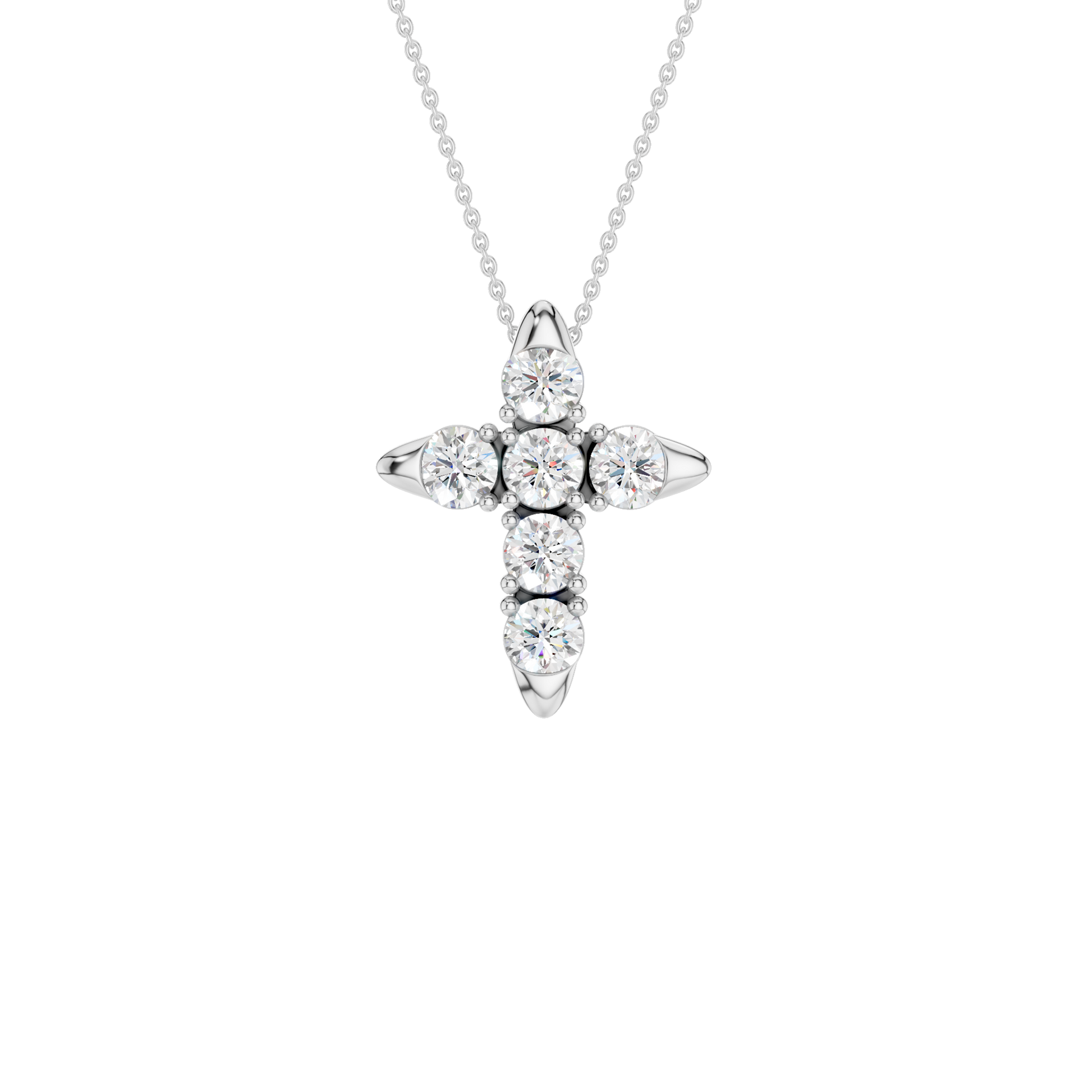 6-Stone Cross Pendant