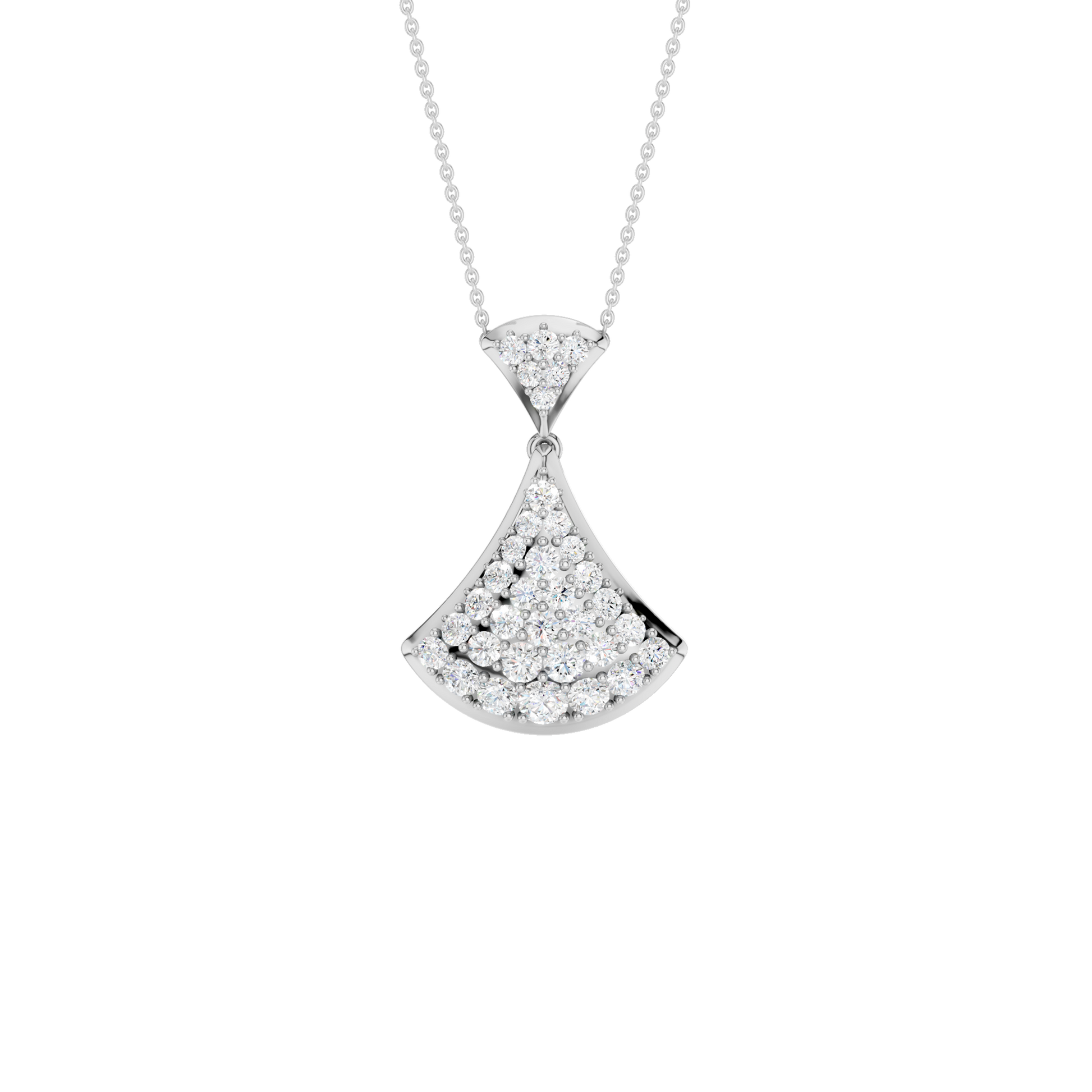 Pave Fan Motif Pendant