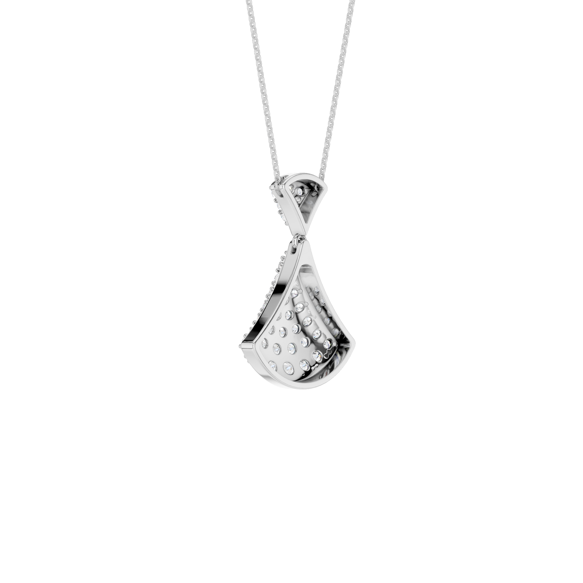 Pave Fan Motif Pendant