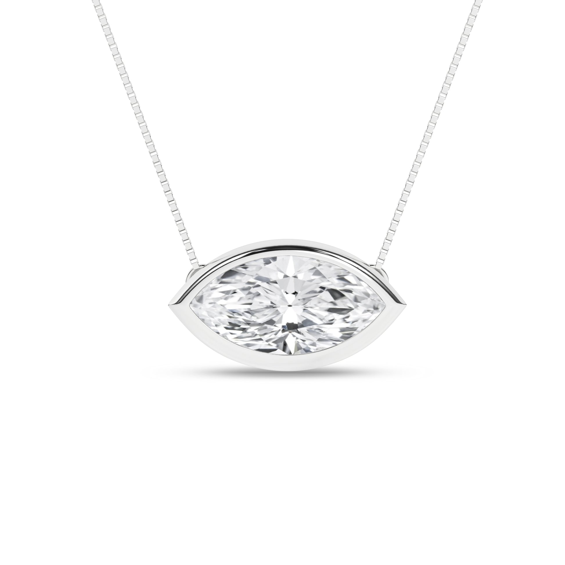 Bezel-Set Solitaire Pendant (Marquise)