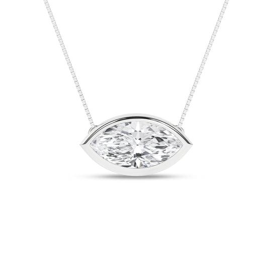Bezel-Set Solitaire Pendant (Marquise)