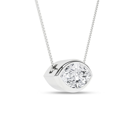 Bezel-Set Solitaire Pendant (Marquise)