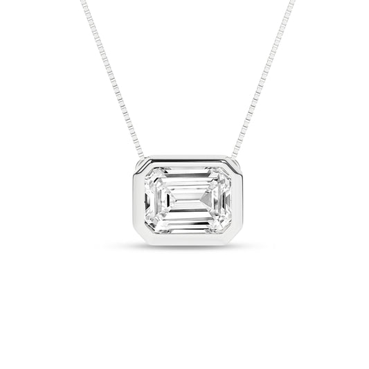 Bezel-Set Solitaire Pendant (Emerald)