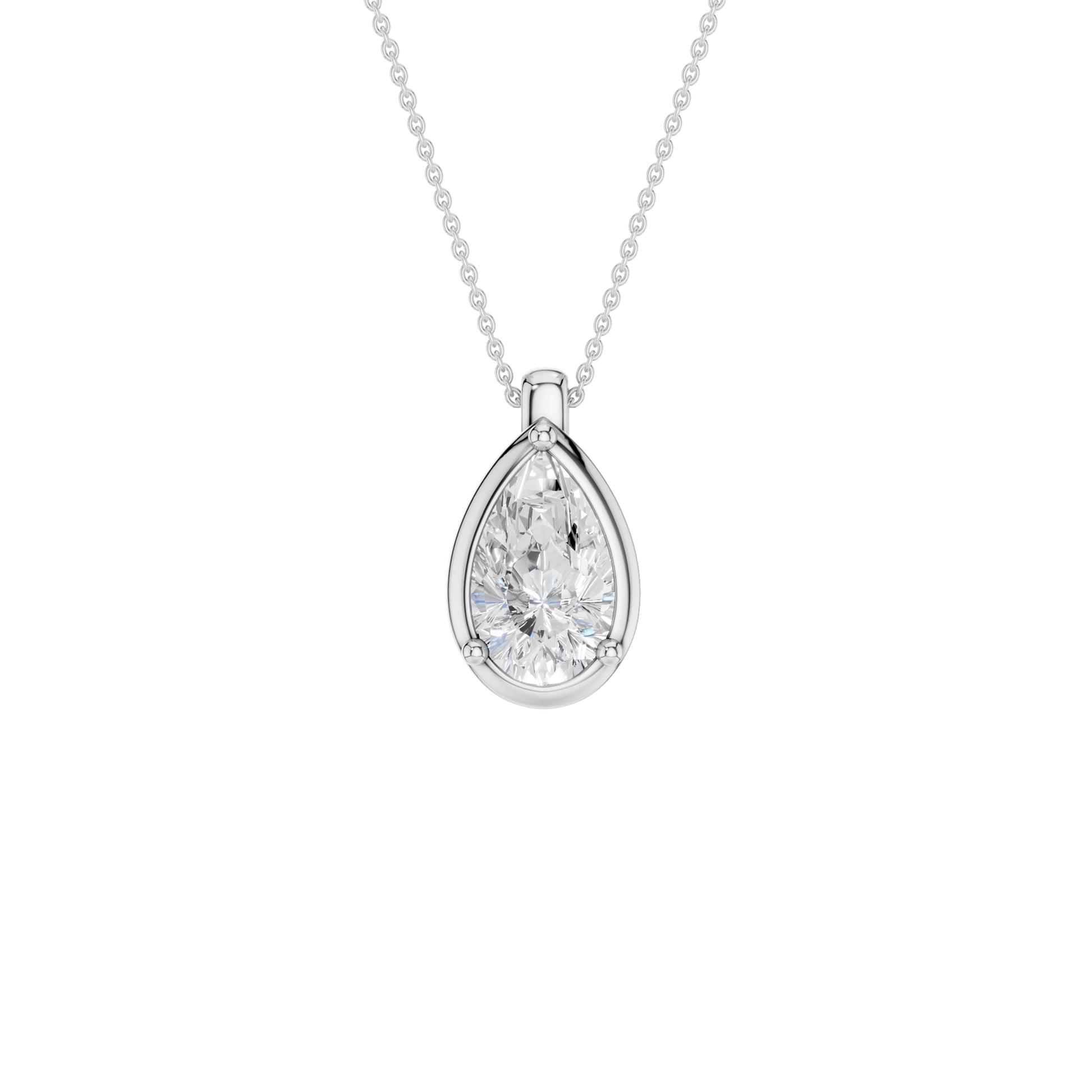 Illusion Bezel Pendant(Pear)