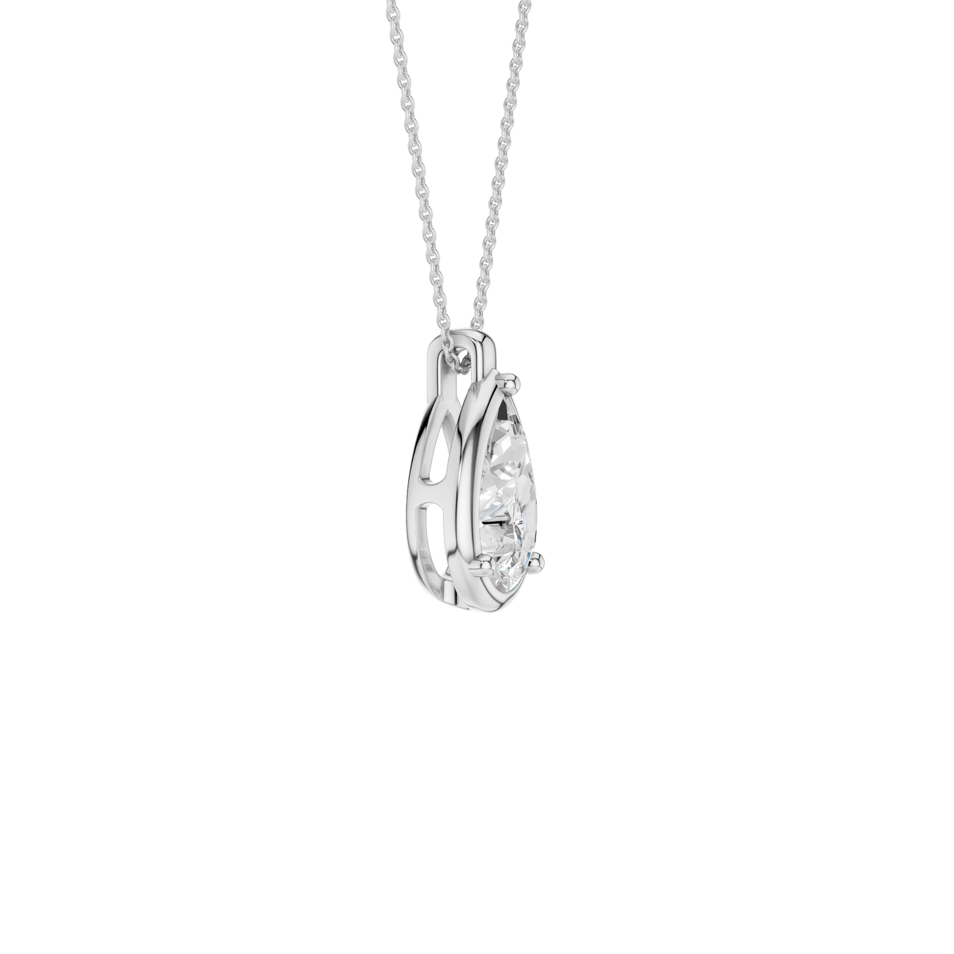 Illusion Bezel Pendant(Pear)