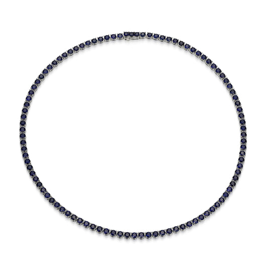 UN0122 - Basic Lab-Created Sapphire Tennis Necklace