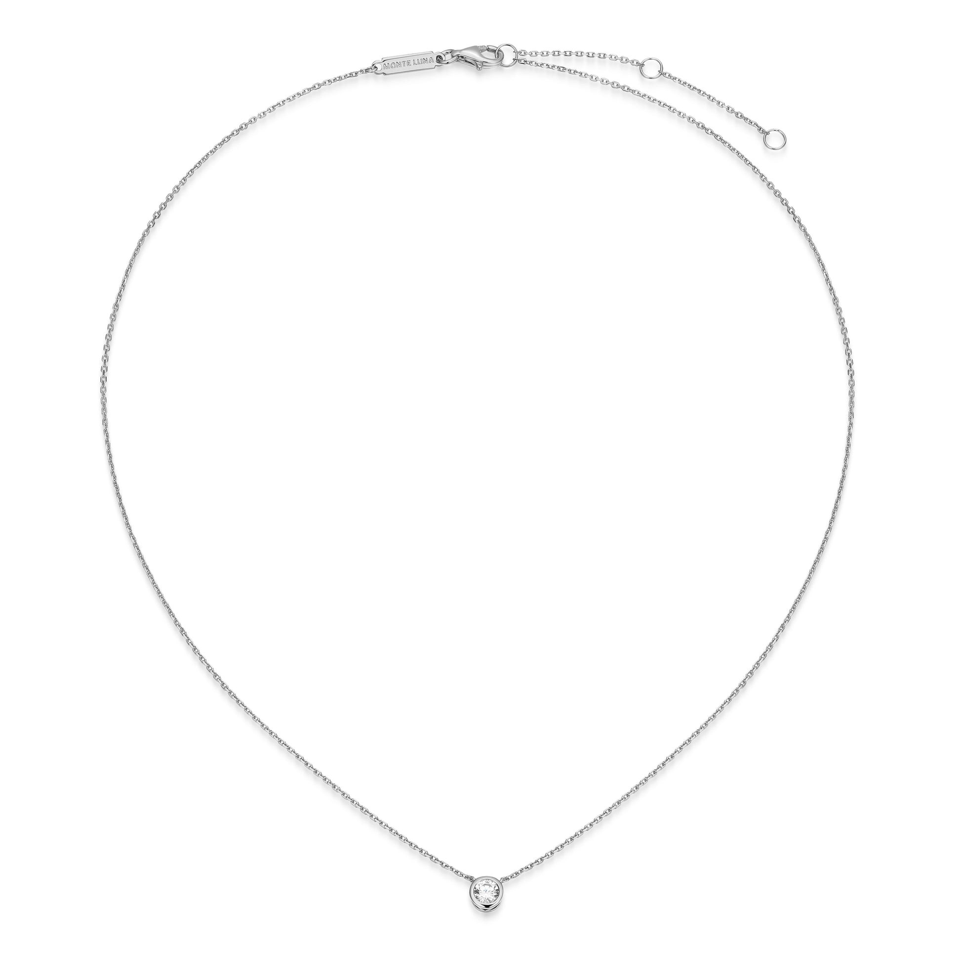 MN0143W - Bezel Solitaire 1/4 CT Necklace