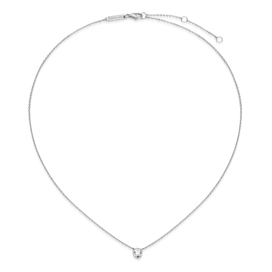 MN0143W - Bezel Solitaire 1/4 CT Necklace