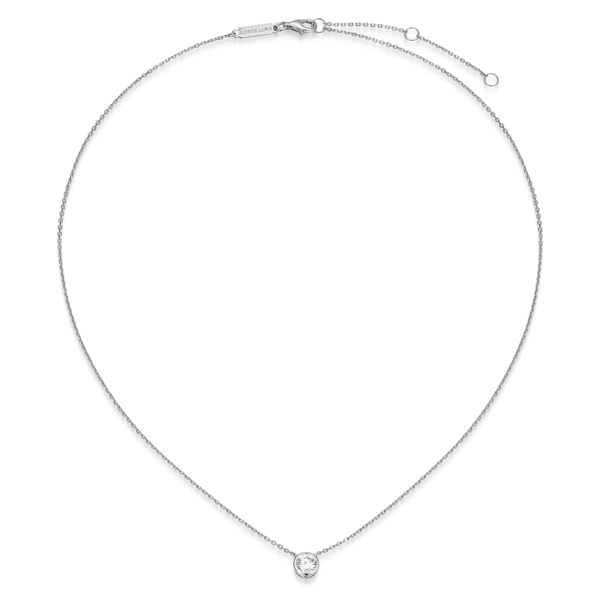 MN0144W - Bezel Solitaire 1/2 CT Necklace