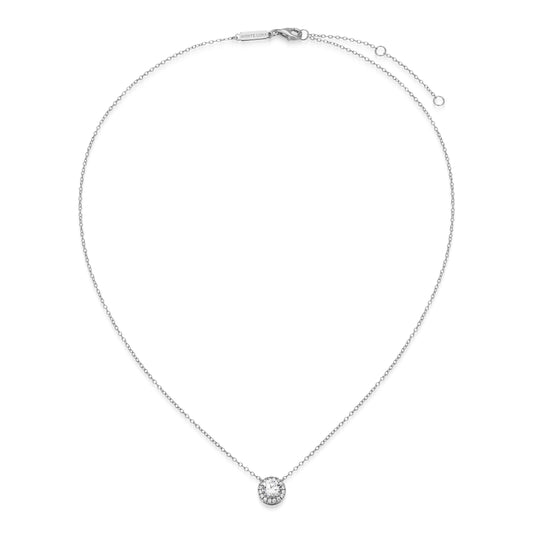 MN0147W - Halo Stud Necklace