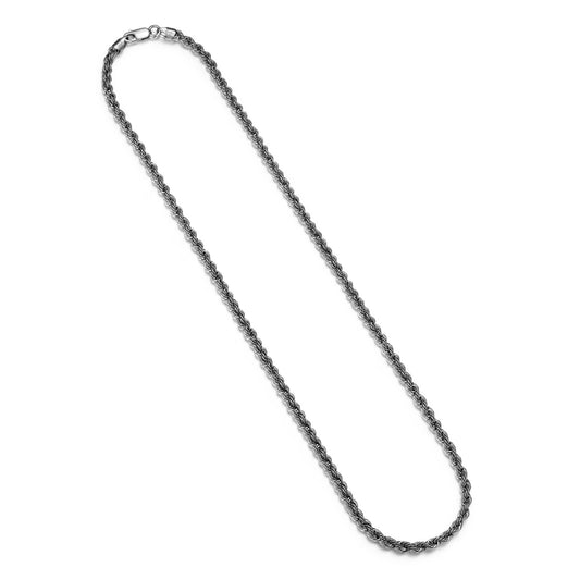 UN4020 - Italian Chain Rhodium Plated Silk Rope Chain Necklace  -  20"