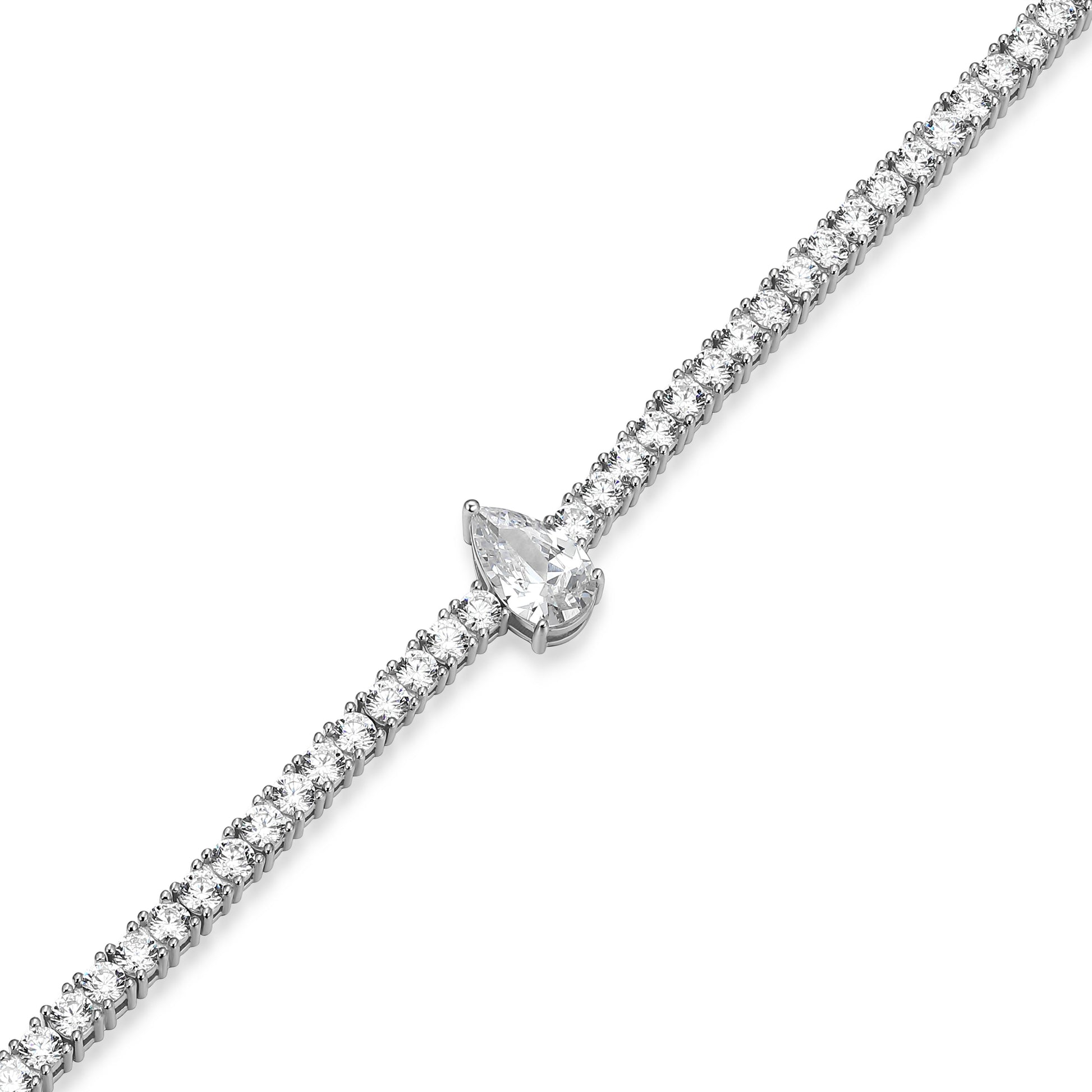 MB0151W - Pear Solitaire Tennis Bracelet