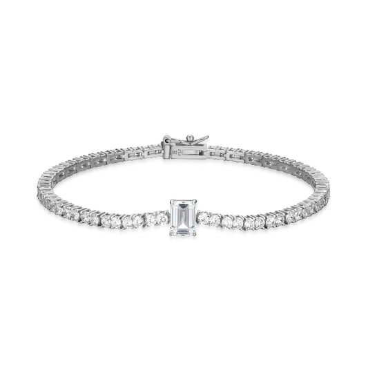 MB0152W - Emerald Solitaire Tennis Bracelet