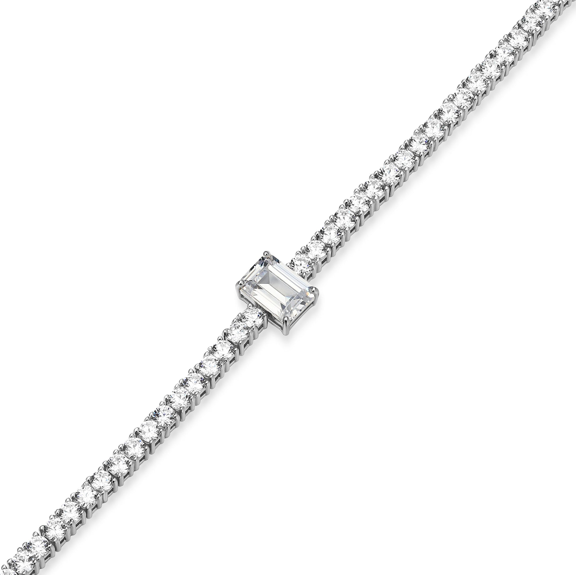 MB0152W - Emerald Solitaire Tennis Bracelet