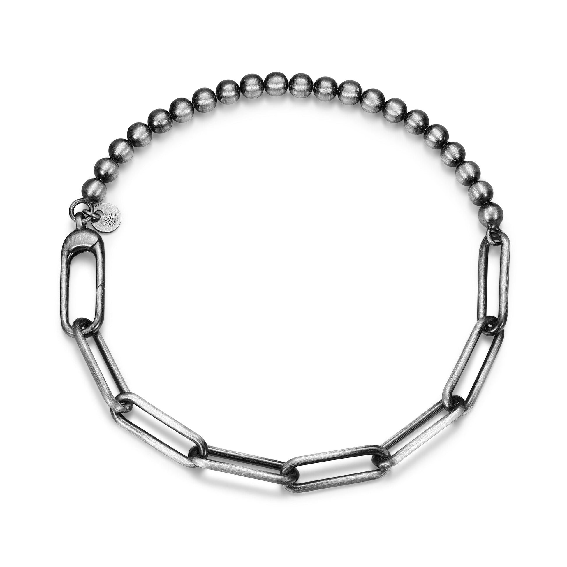 ub25-italian-chain-brushed-gunmetal-half-paper-clip-half-bead-bracelet-8-5-