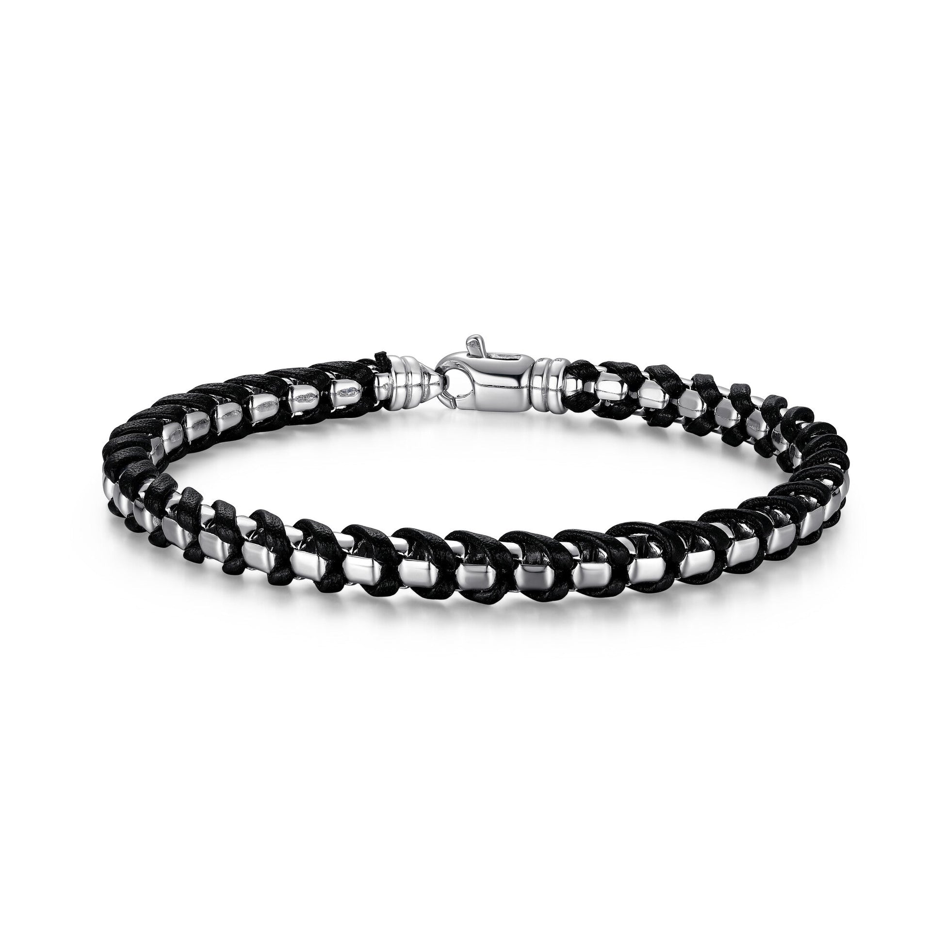 ub0005m-italian-chain-rhodium-plated-round-box-chain-with-black-leather-bracelet-8-5-