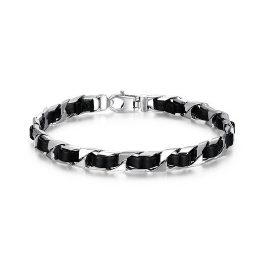 ub0006m-italian-chain-rhodium-plated-curb-chain-with-black-leather-bracelet-8-5-