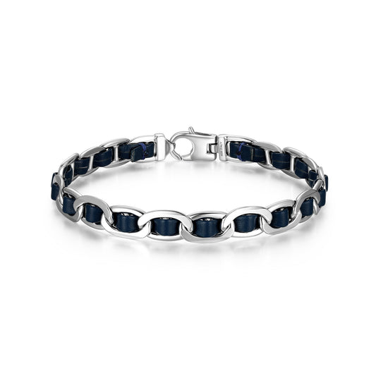 ub0007m-italian-chain-rhodium-plated-mariner-chain-bracelet-with-blue-flat-leather-8-5-