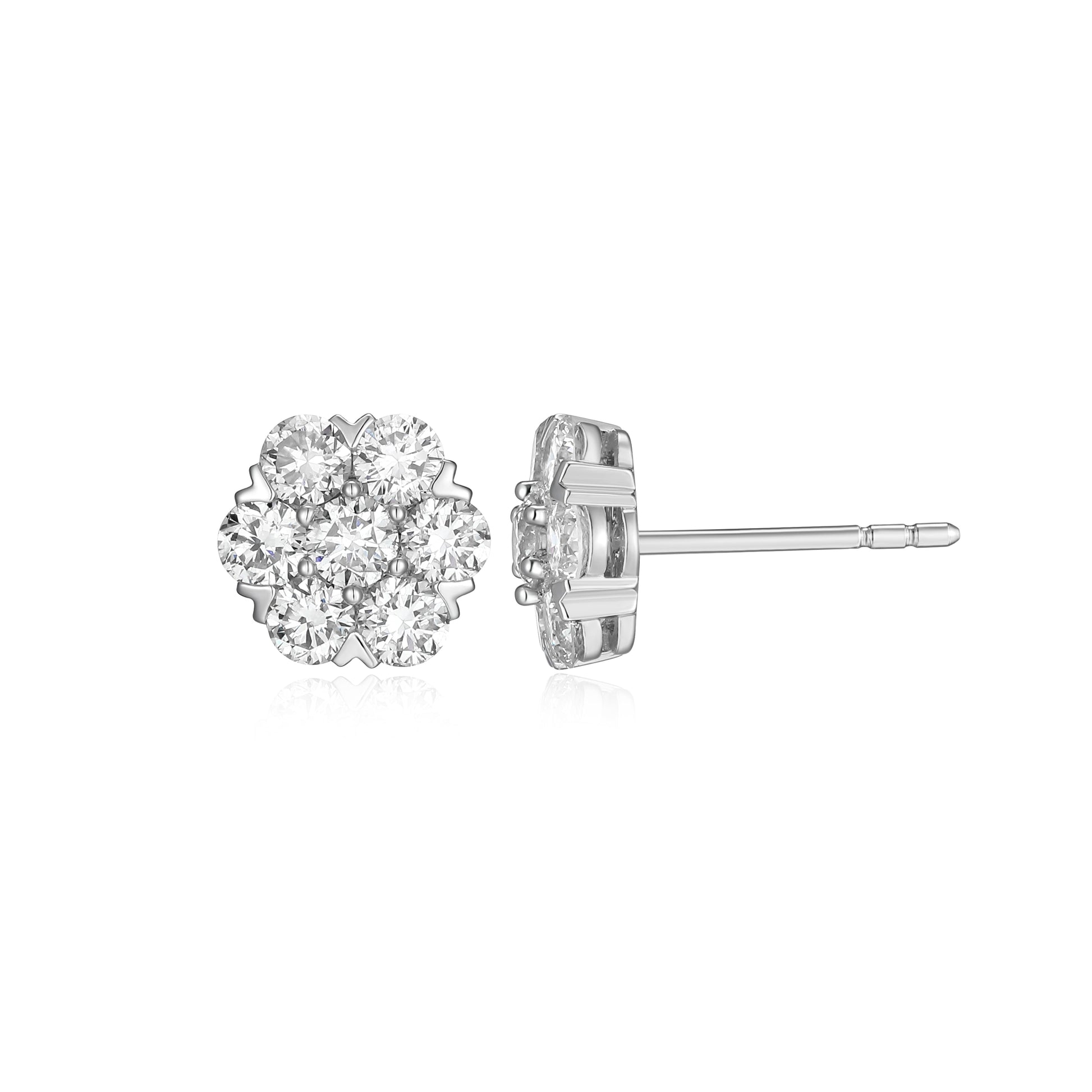 ME0146W - Cluster Stud Earrings