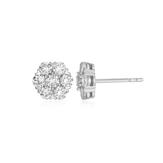 ME0146W - Cluster Stud Earrings