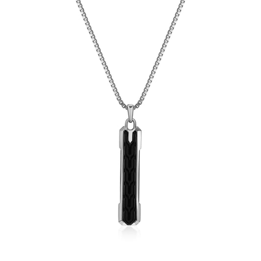 UN0125 - Geo Black Onyx Pendant Necklace