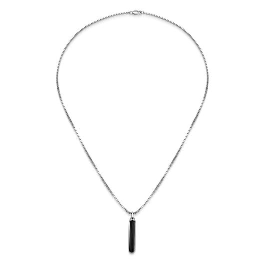UN0126 - Linear Black Onyx Pendant Necklace