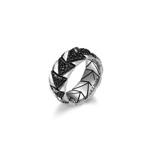 ur06-chevron-rhodium-and-gunmetal-sterling-silver-and-black-sapphire-band-ring