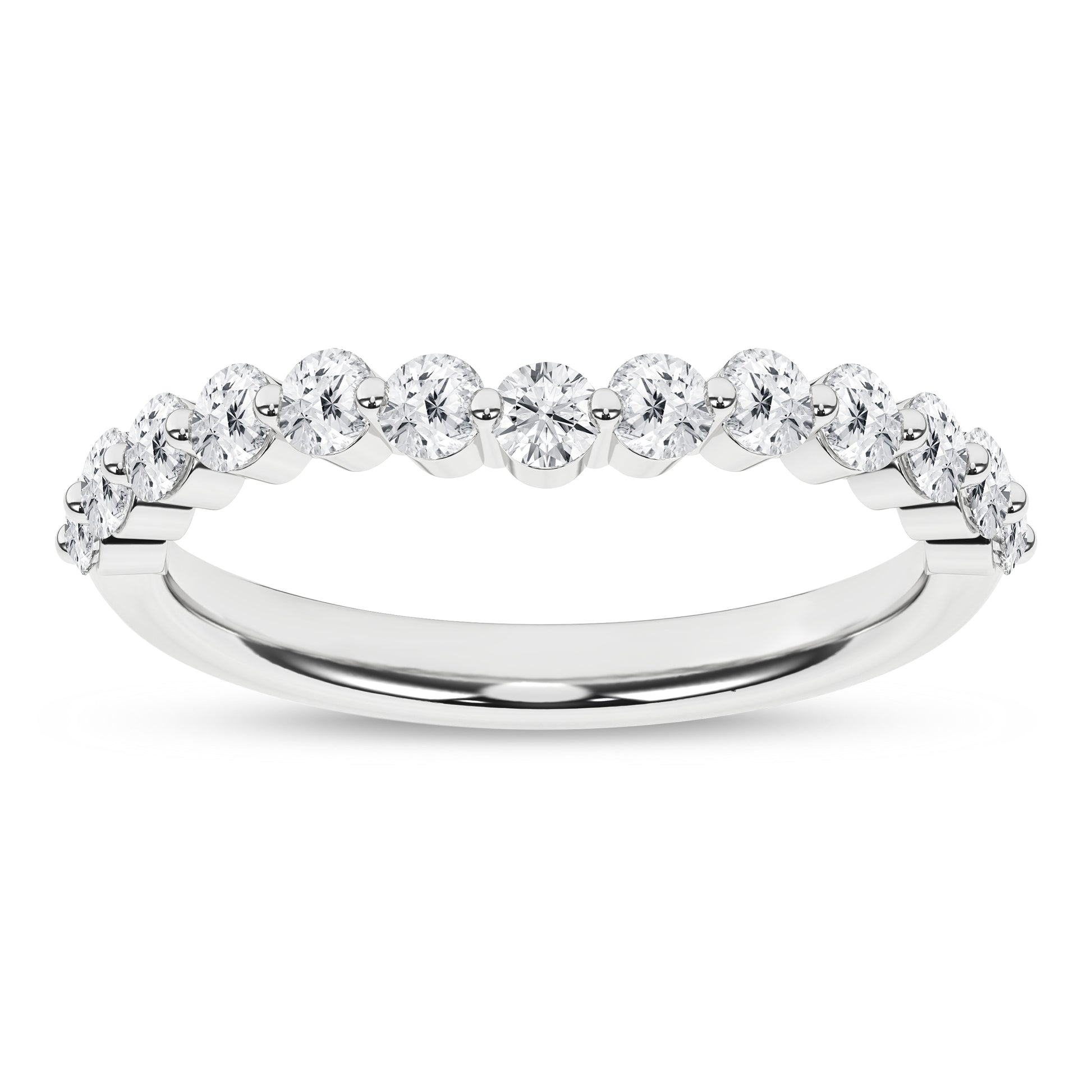 Single Shared-Prong Matching Wedding Band (Round)