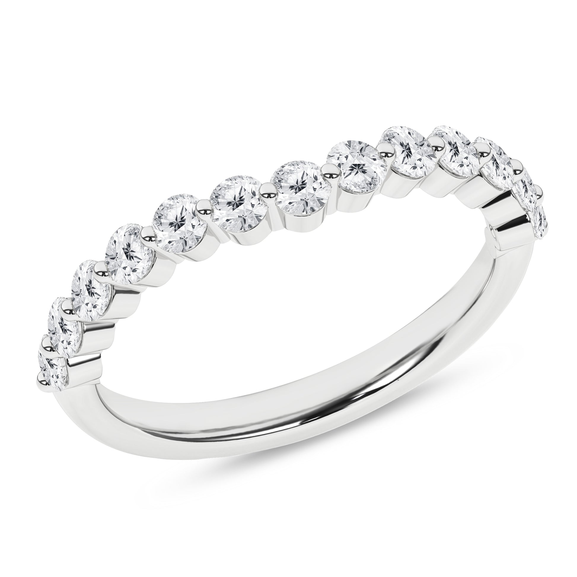Single Shared-Prong Matching Wedding Band (Round)