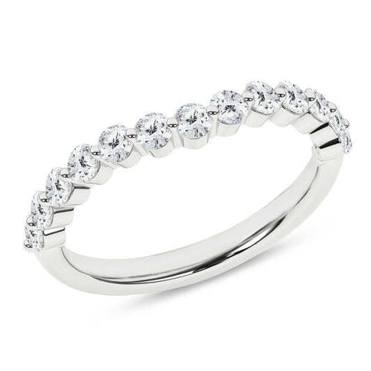 Single Shared-Prong Matching Wedding Band (Round)