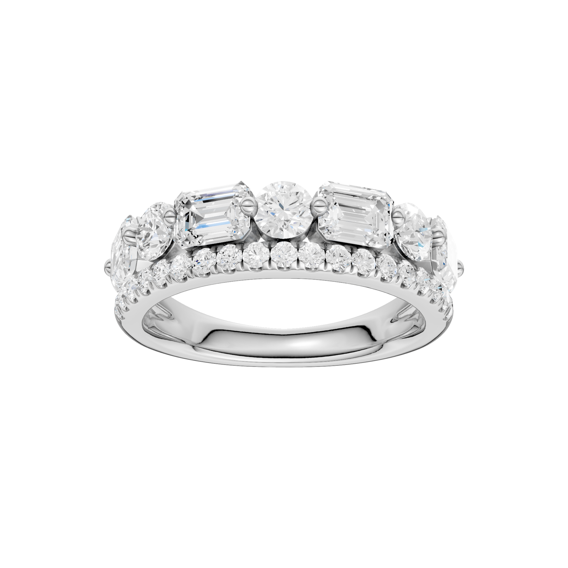 Stackable Ring(Round; Emerald)
