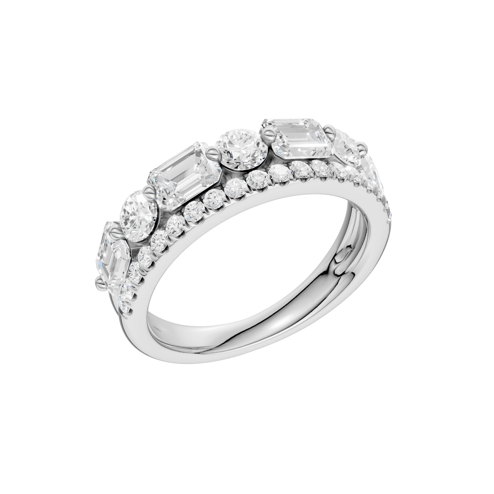 Stackable Ring(Round; Emerald)