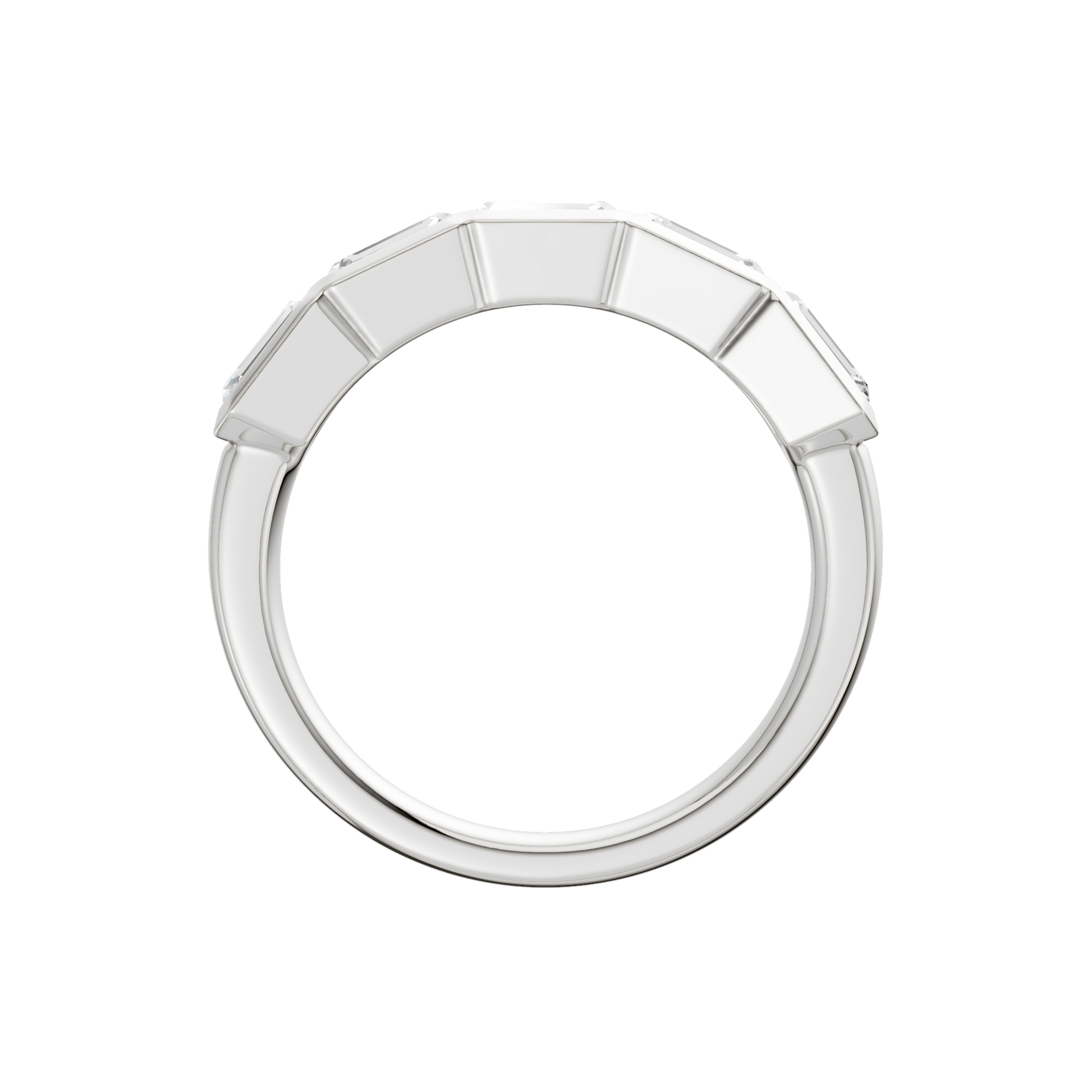 East West Bezel Set Ring(Emerald)