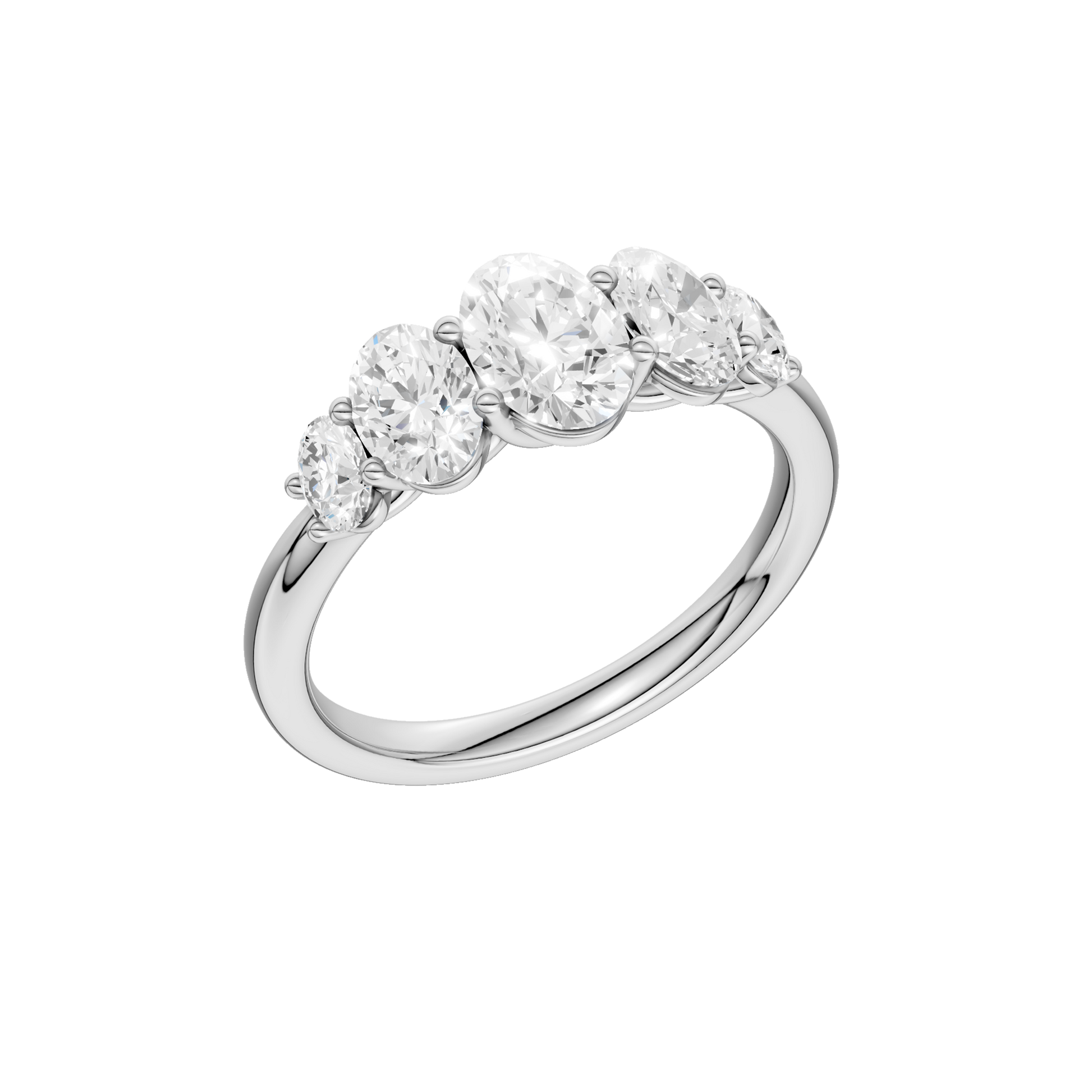 Graduated 5-Stone Band(Oval)