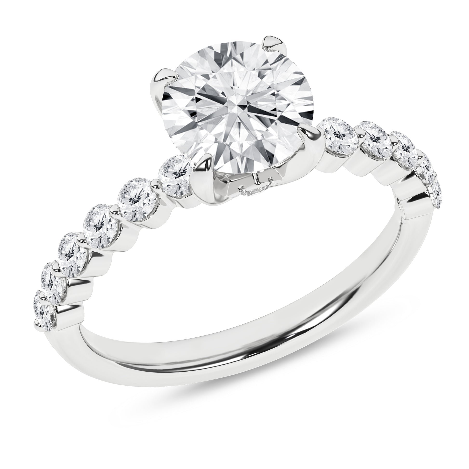 Classic Single Shared-Prong Engagement Ring (Round)