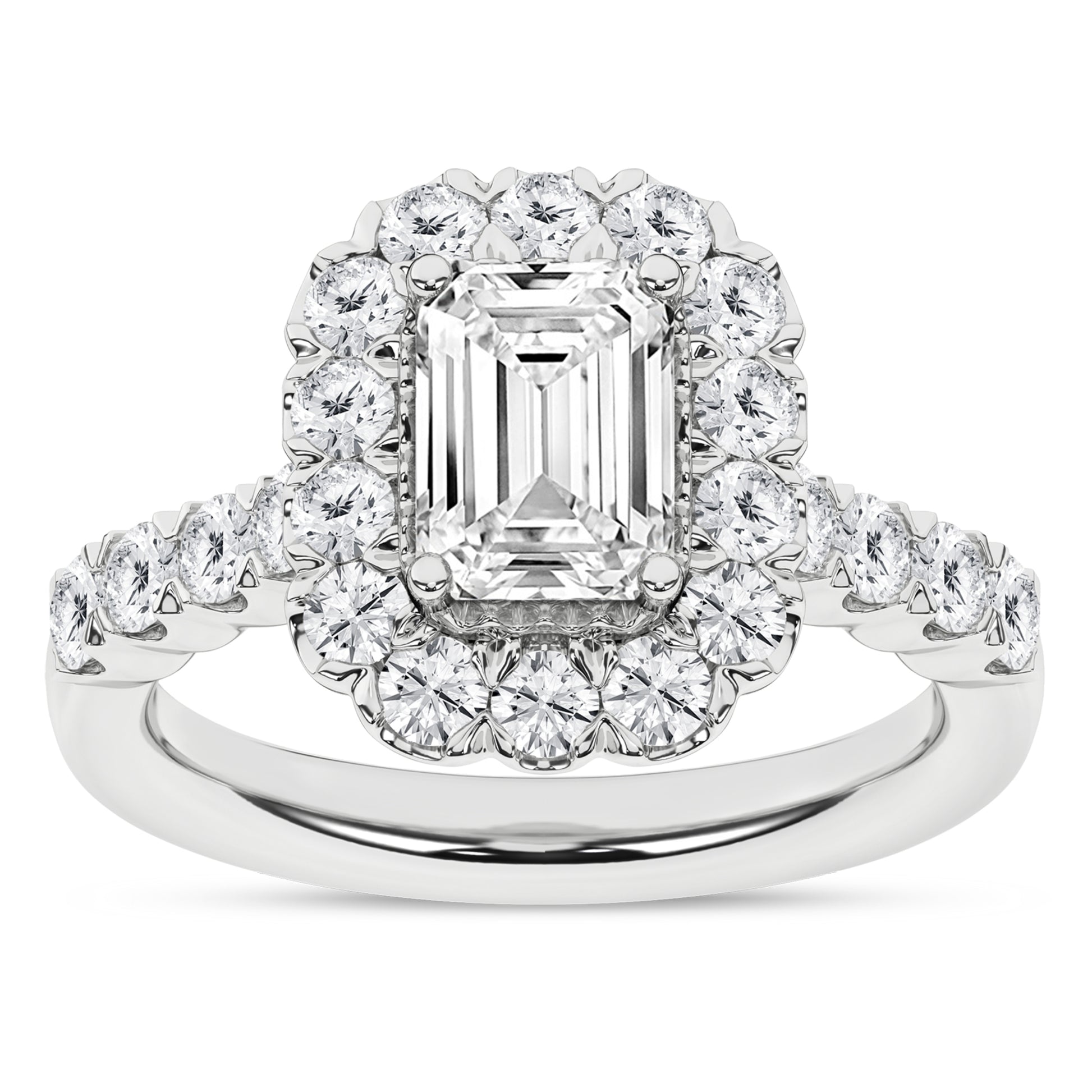 Elegant Halo Ring (Emerald)